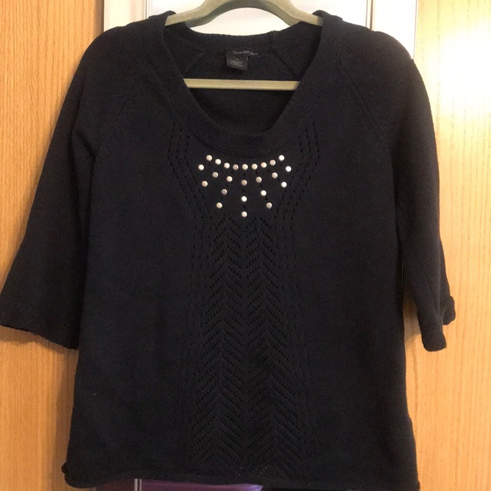 Navy sweater with rivet detail Calvin Klein large